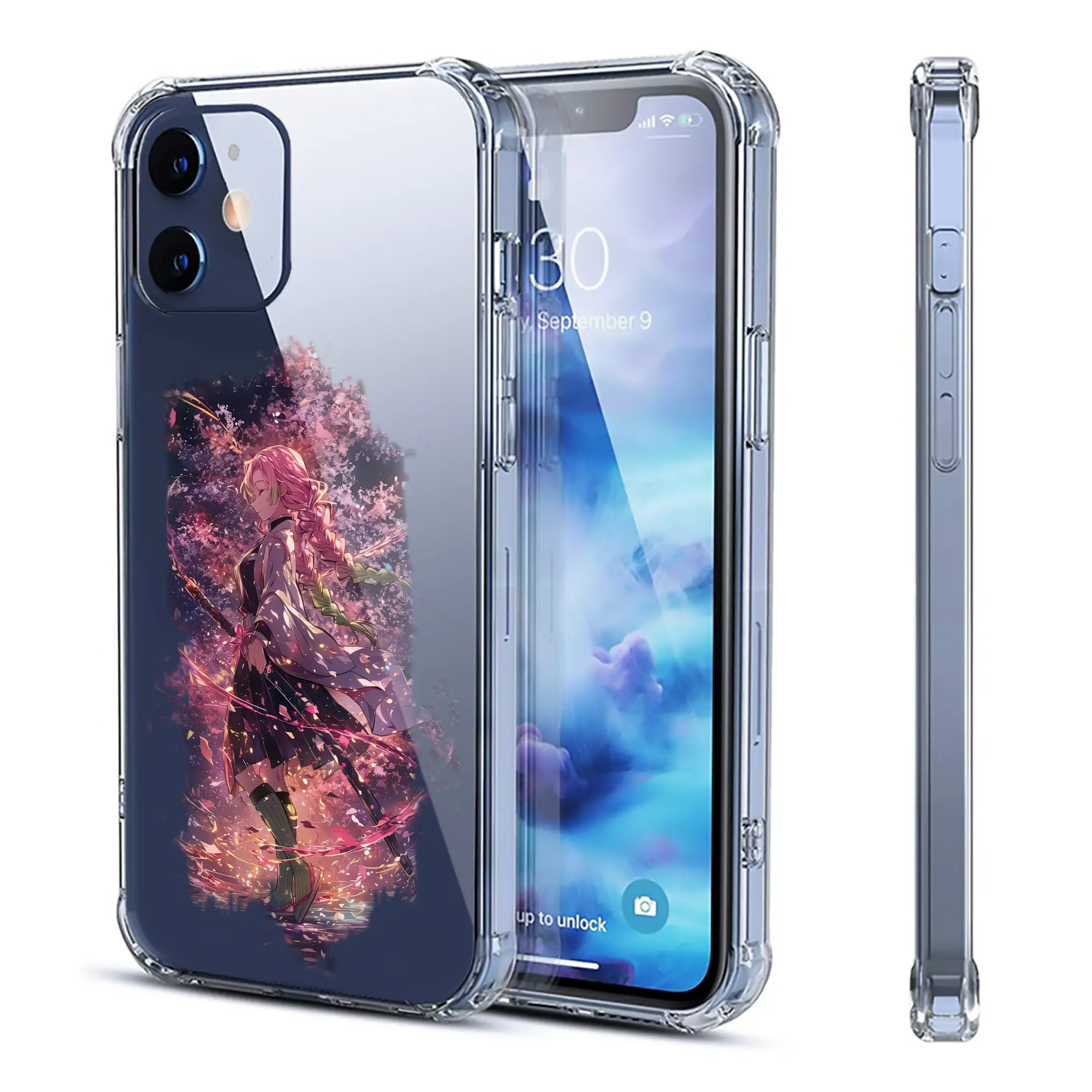 鬼滅の刃 グッズ,甘露寺 蜜璃 - IPhone 12シリーズ対応 ・ 透明スマホケース ・ クリアソフトケース ・ TPU素材 ・ 耐衝撃 ・ 高密着 ・ 防汚 防指紋 ・ 簡単着脱